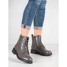 SHELOVET Stiefel mit Strasssteinen grau 1