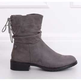 Flache Damenstiefel in Grau B-09 Grau 1