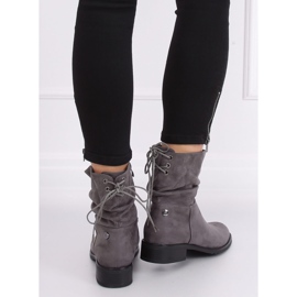 Flache Damenstiefel in Grau B-09 Grau 2