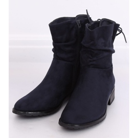 Marineblaue flache Damenstiefel B-09 Blau 2