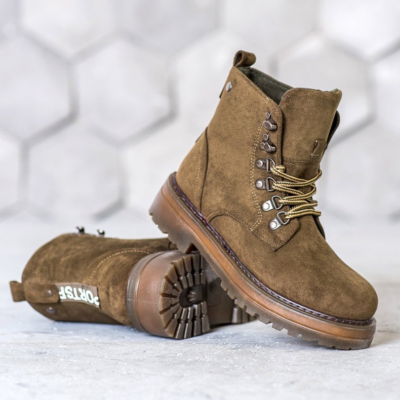 SHELOVET Trapper zum Schnüren braun mehrfarbig grün 1