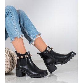 Seastar Stiefel mit Kristallen schwarz gelb 1