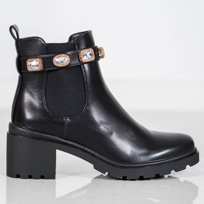 Seastar Stiefel mit Kristallen schwarz gelb 2