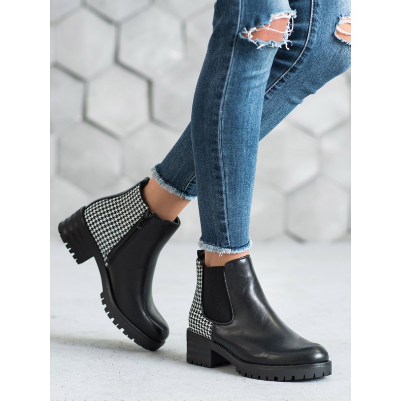 Seastar Chelsea-Boots mit Muster weiß schwarz 2