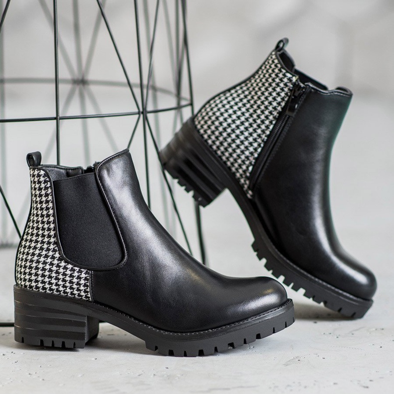 Seastar Chelsea-Boots mit Muster weiß schwarz 1