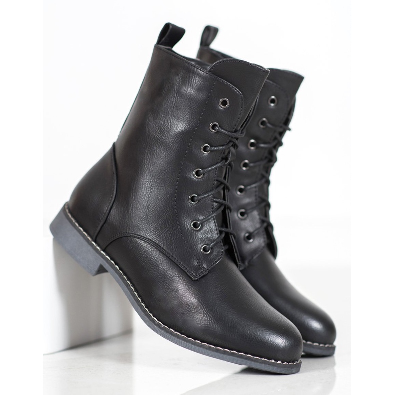 Super Me Hohe Stiefel mit Öko-Leder schwarz 1