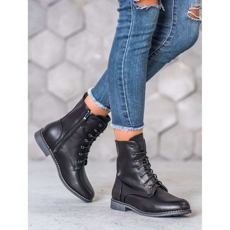 Super Me Hohe Stiefel mit Öko-Leder schwarz 2