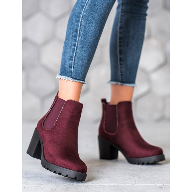 Erynn Chelsea Boots aus Wildleder auf der Plattform rot 1
