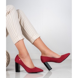 Goodin Wildleder-Pumps auf einer Säule rot 1