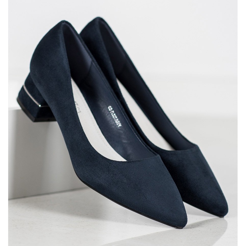 Goodin Pumps mit Ziergürtel blau 2