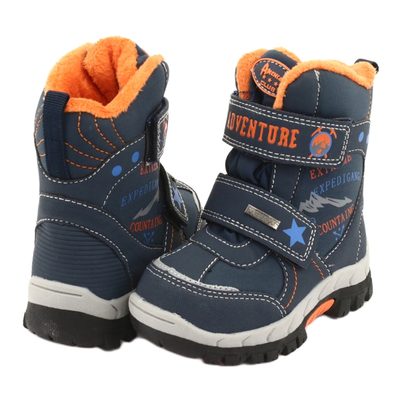 American Club Amerikanische Stiefel mit marineblauer RL35-Membran navy blau orange 3