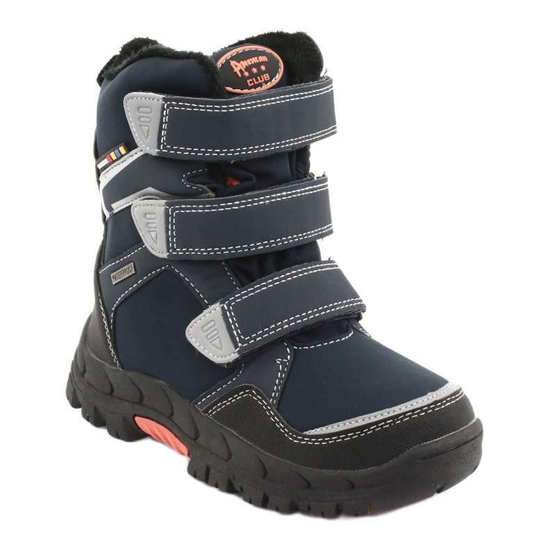 American Club Stiefel mit amerikanischer RL32-Membran marineblau orange 1