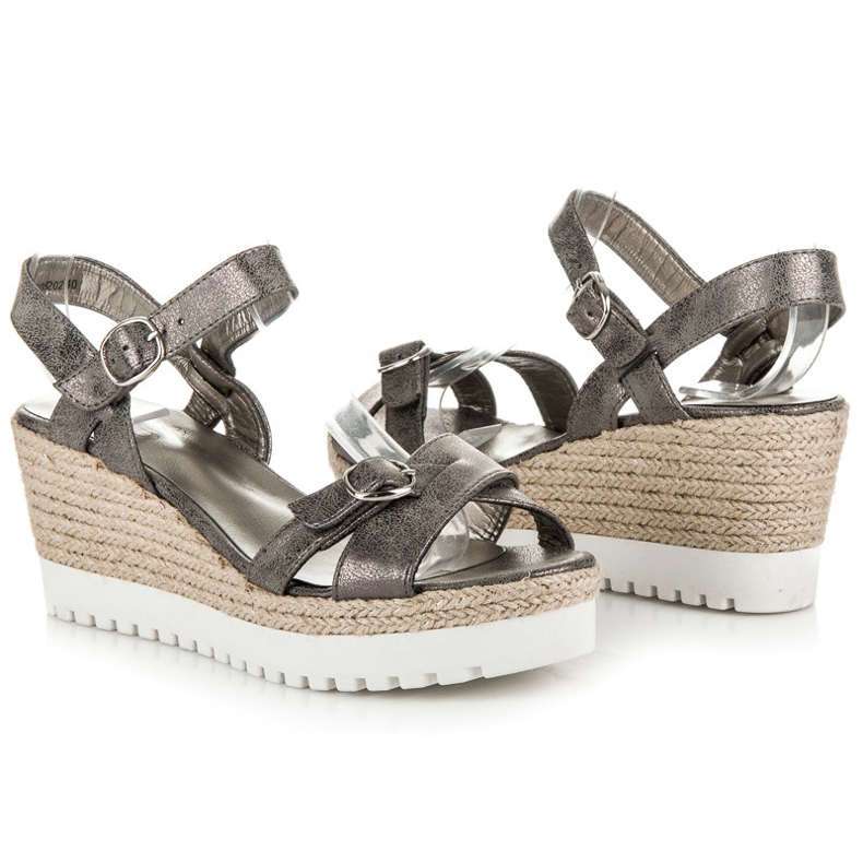Kylie Espadrilles Silberne Sandalen grau 1