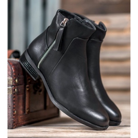 SDS Schwarze Stiefeletten mit Reißverschluss 1