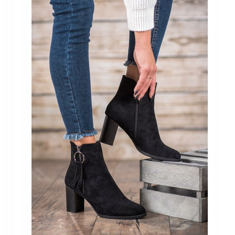 Filippo Stylische Wildlederstiefel schwarz 1