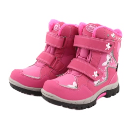 American Club Stiefel mit HL27 Membran rosa Schmetterlinge weiß schwarz 3