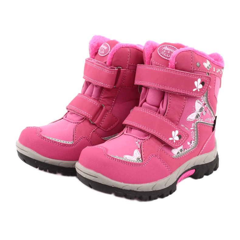 American Club Stiefel mit HL27 Membran rosa Schmetterlinge weiß schwarz 3