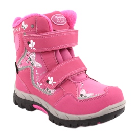 American Club Stiefel mit HL27 Membran rosa Schmetterlinge weiß schwarz 1