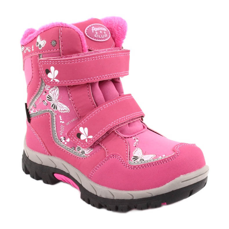 American Club Stiefel mit HL27 Membran rosa Schmetterlinge weiß schwarz 1
