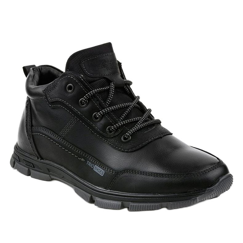 Schwarze Trekkingschuhe R7163-1 1