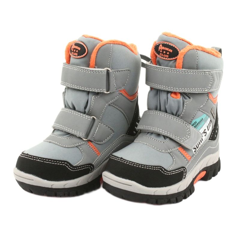 American Club Stiefel mit grauer RL34 Membran schwarz orange 3