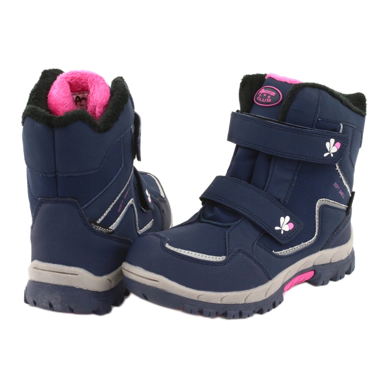 American Club Amerikanische HL26 Membranstiefel navy blau rosa 4