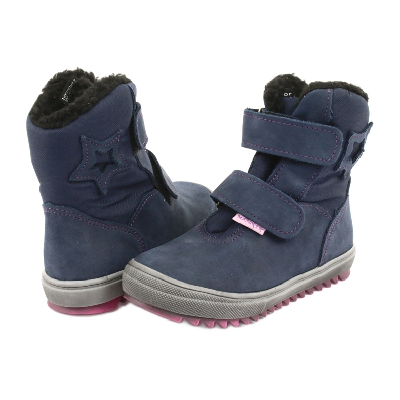 Stiefel Stiefel mit einer Mazurek 1352 Marineblau-Membran navy blau rosa 3