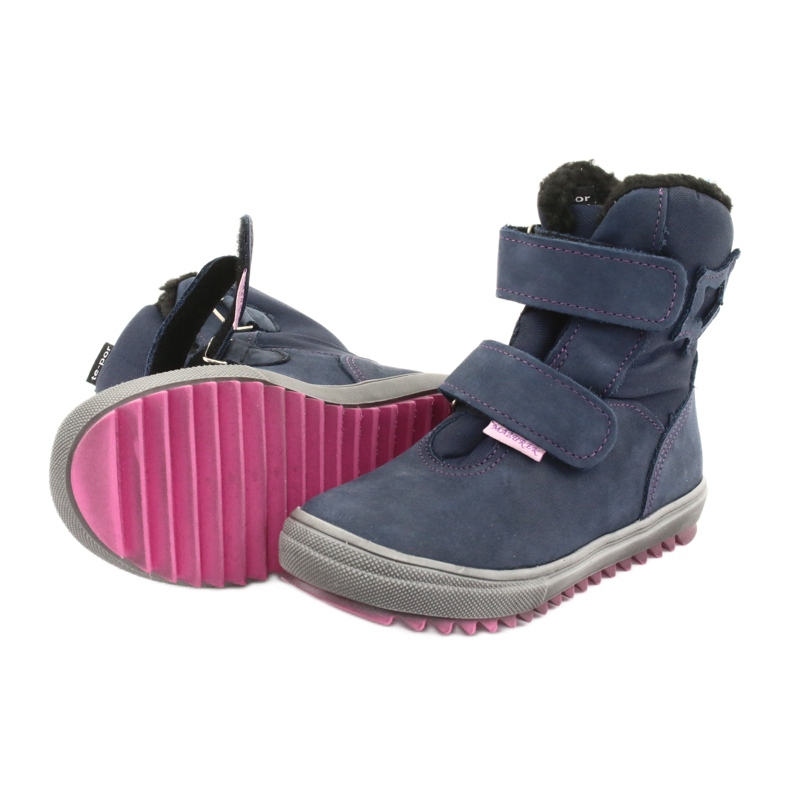 Stiefel Stiefel mit einer Mazurek 1352 Marineblau-Membran rosa 5