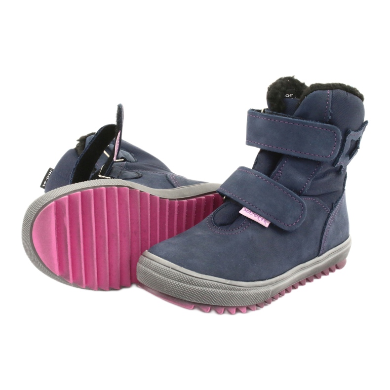 Stiefel Stiefel mit einer Mazurek 1353 Marineblau-Membran rosa 5