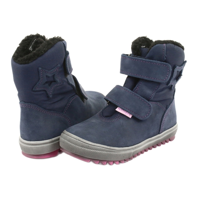 Stiefel Stiefel mit einer Mazurek 1353 Marineblau-Membran rosa 3