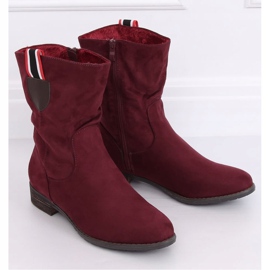 Flache Damenstiefel, bordeauxrot 99-110 Rot 1