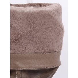 Flache Damenstiefel, beige 1084-PG Khaki 2