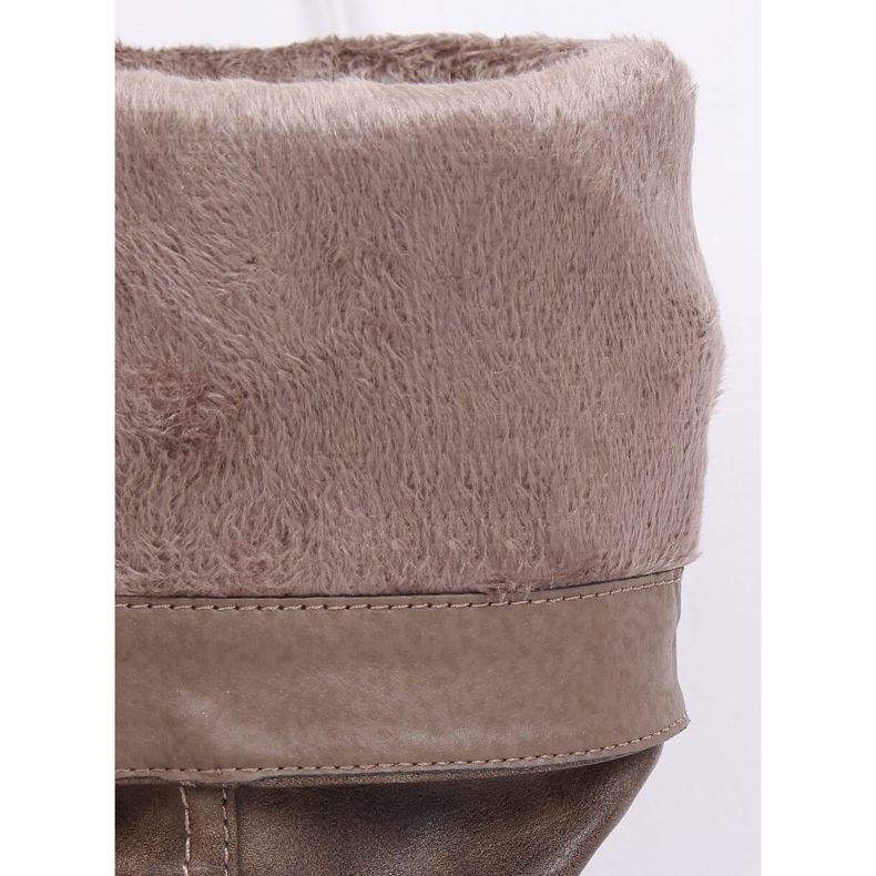 Flache Damenstiefel, beige 1084-PG Khaki 2