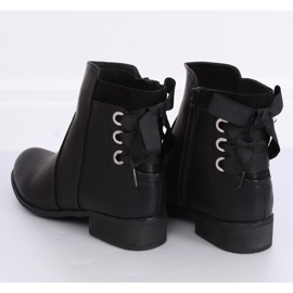 Schwarze flache schwarze Damenstiefel 1184-PA Schwarz 2