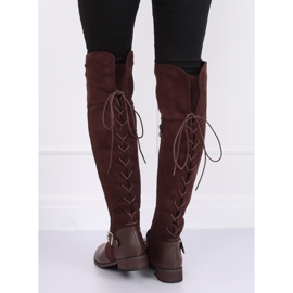 Overknee-Stiefel mit flachem Absatz braun 688-3 Braun 1