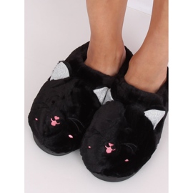 Schwarze schwarze Damenpantoffeln MA16 Schwarz 2