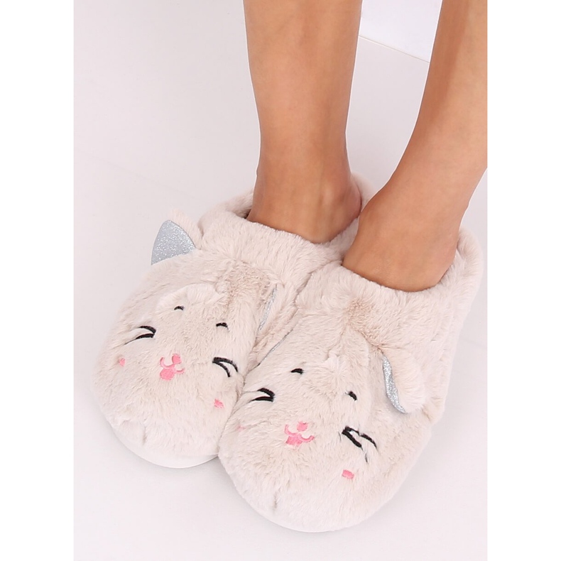 Damen Hausschuhe beige MA16 Milchweiß 1