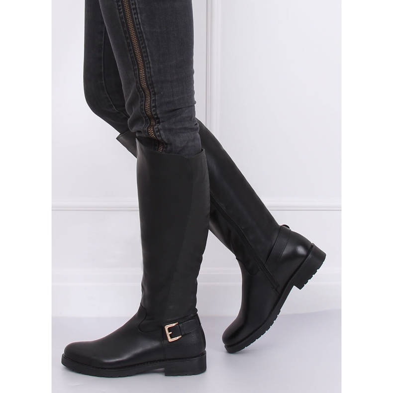 Reitstiefel auf einem dicken schwarzen Liner G3372A Black 2