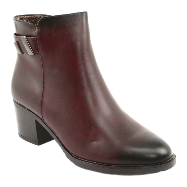 M.Daszyński Stiefel am Reißverschluss isoliert Daszyński SA153 weinrot mehrfarbig 1