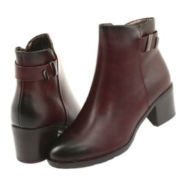 M.Daszyński Stiefel am Reißverschluss isoliert Daszyński SA153 weinrot mehrfarbig 4