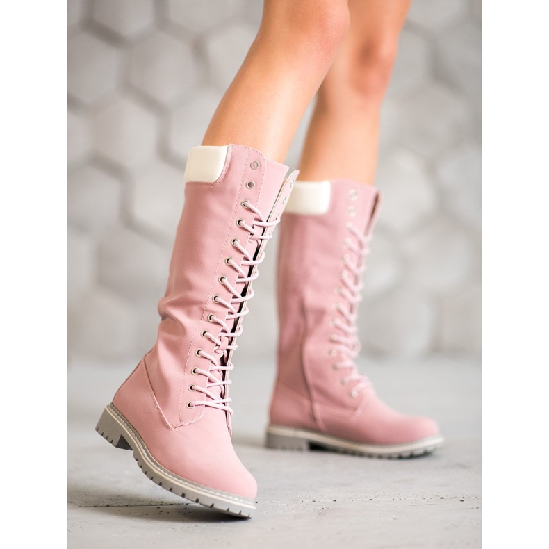 Seastar Warme Schnürstiefel rosa 1