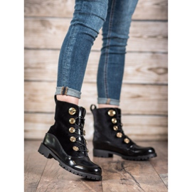 Seastar Veloursstiefel mit Rippstrick schwarz 2