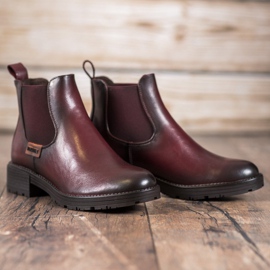 VINCEZA kastanienbraune Chelsea-Stiefel rot 1