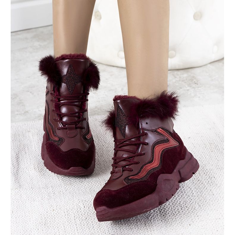 Warme burgunderrote Sneaker LS-2062 1