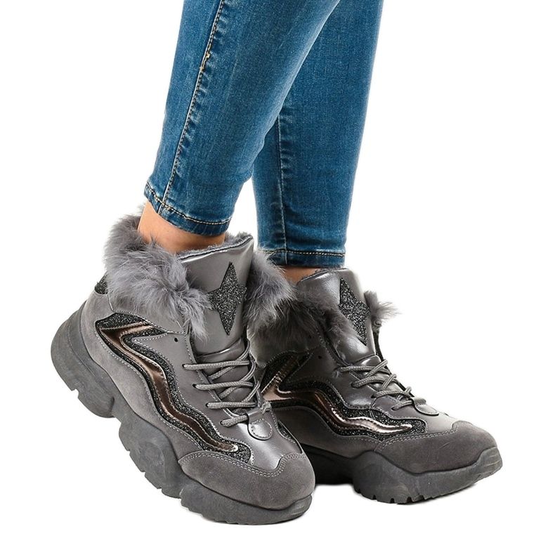 Warme graue Sneakers LS-2062 1