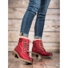 Goodin Rote Stiefel mit Schaffell 2