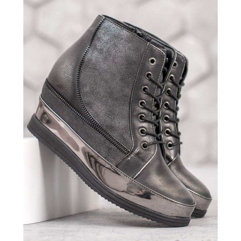 Sergio Leone Silberne Turnschuhe grau 1