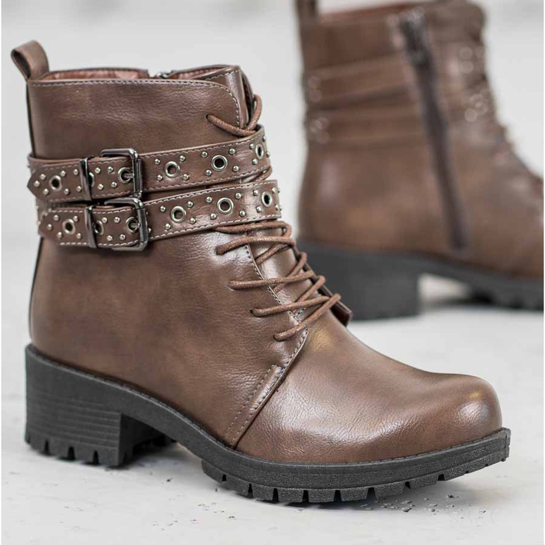 SHELOVET Geschnürte Arbeiter braun 1