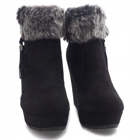 Boots On Wedge 58-385 Schwarz 2