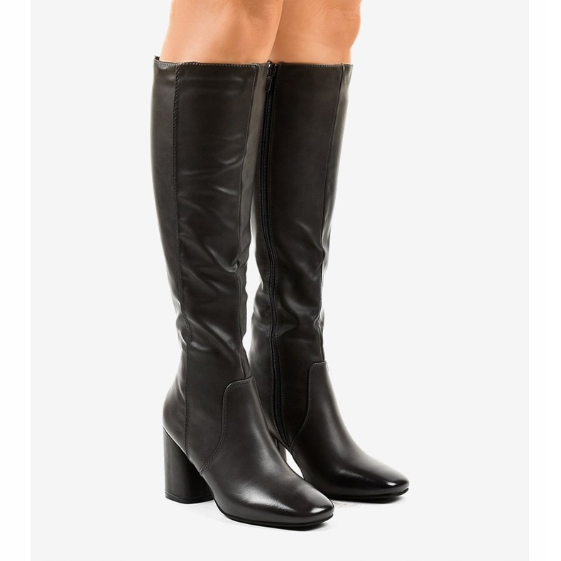 Graue Stiefel aus Kunstleder 5319 1